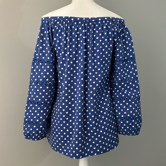 Talbot Blue Blouse with White Polkadots - Picture 4 of 5